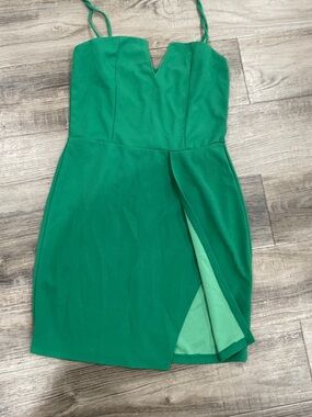 Green Spaghetti Strap Mini Dress